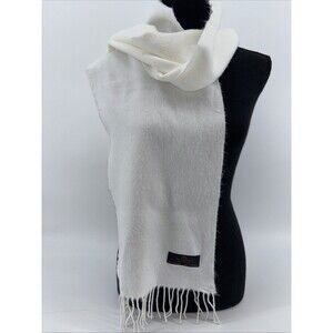 Hand Tailored 100% Cashmere Fringe Scarf Made In Germany 64"x11"